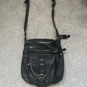 Black Leather Crossbody Bag